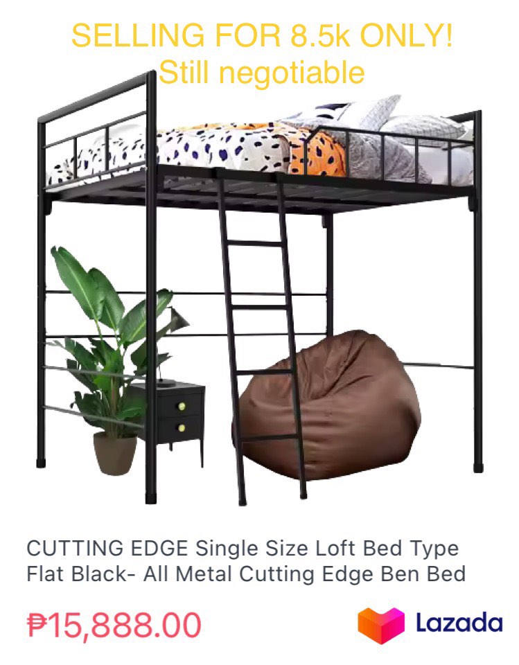 Cutting Edge Metal Loft Bed Single Size, Furniture & Home Living