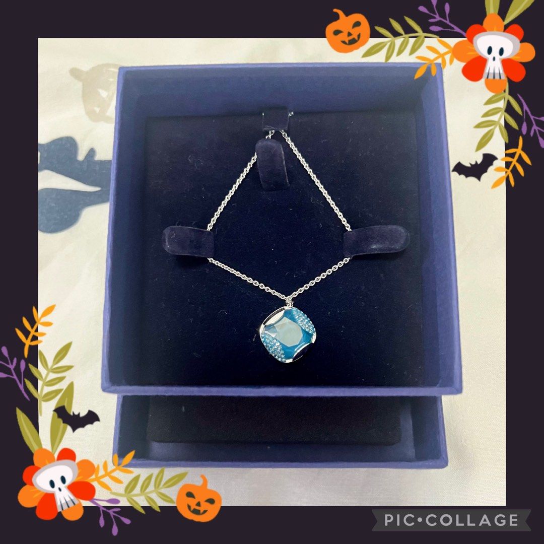Aquamarine Blue Crystal Choker Necklace / Gold Jewelry