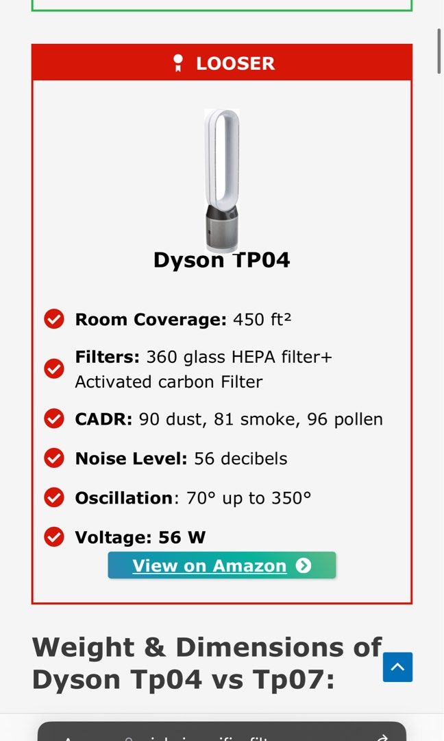 Dyson top tp04 cadr