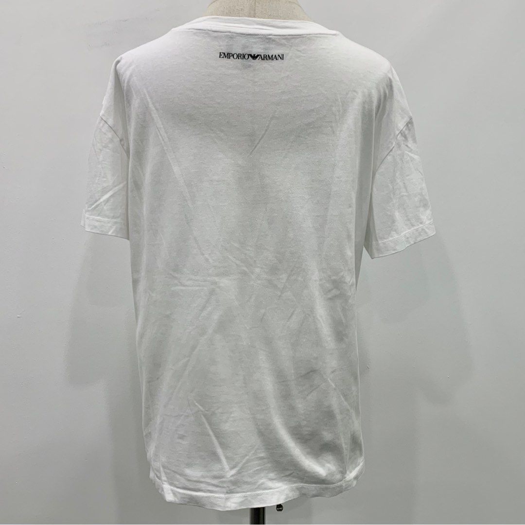 EMPORIO ARMANI WHITE T SHIRT 237002158 Women s Fashion Tops