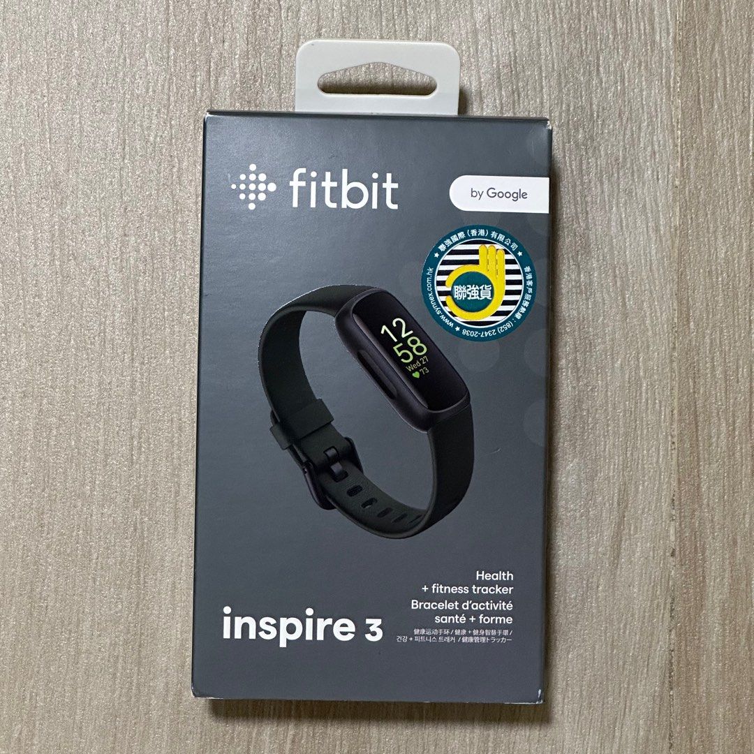 fitbit inspire 3 午夜黑全新未開盒, 手提電話, 智能穿戴裝置及智能