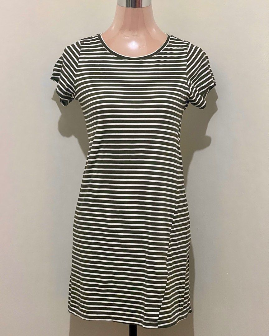 Forever 21 Olive Green Striped Dress Women s Fashion Dresses