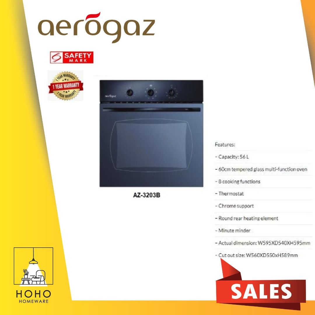 FREE DELIVERY Aerogaz AZ3203B In Built Conventional Oven TV Home Appliances Kitchen Appliances Ovens Toasters on Carousell