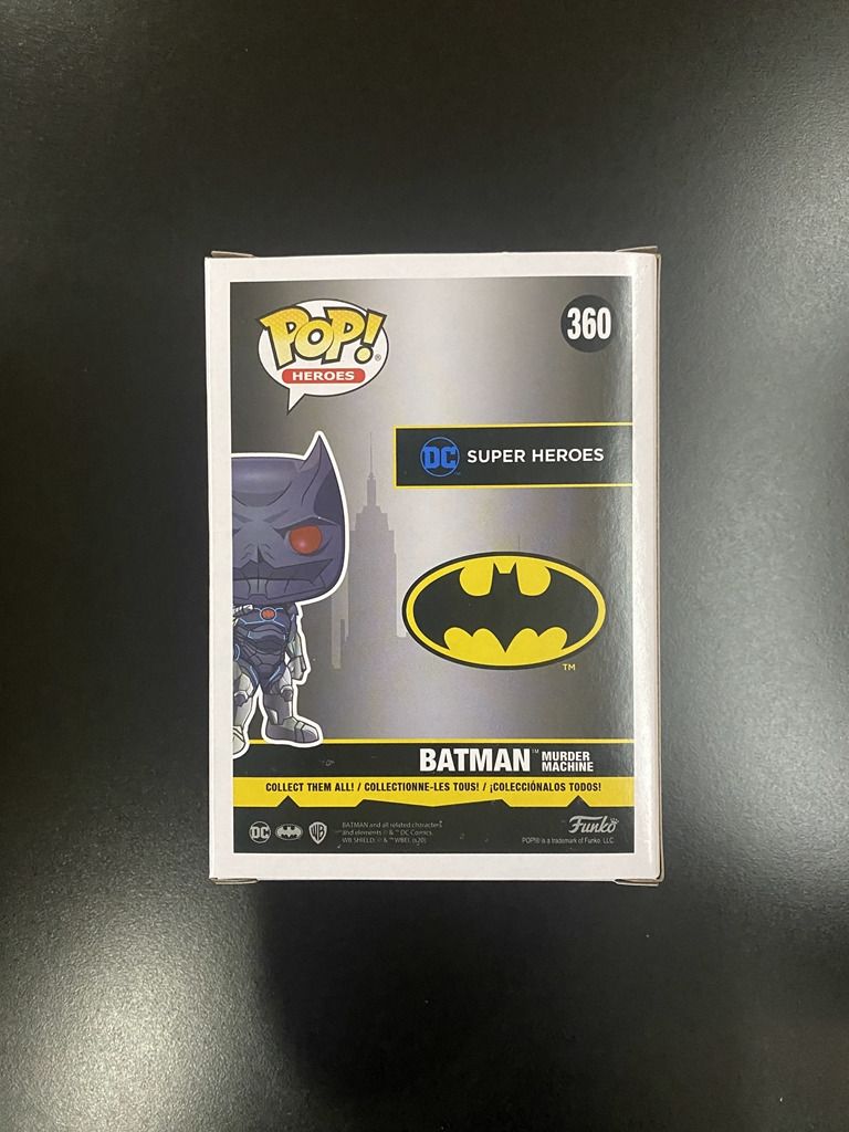 Funko DC Batman Murder Machine 360 Hot Topic (Category: Designer & Blind Box Toys) located in Quezon City. Submitted by rex168 (Listing ID 1257917059, Image 2). Description: Murder Machine 360 Hot Topic Regular - ₱1,500 Murder Machine 360 Hot Topic GITD Chase - ₱3,500.