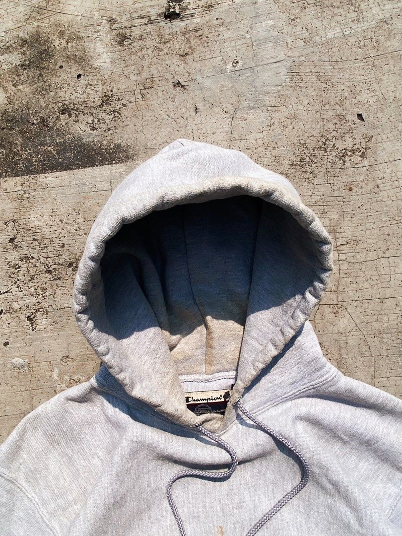 Champion hoodie deals grey vintage