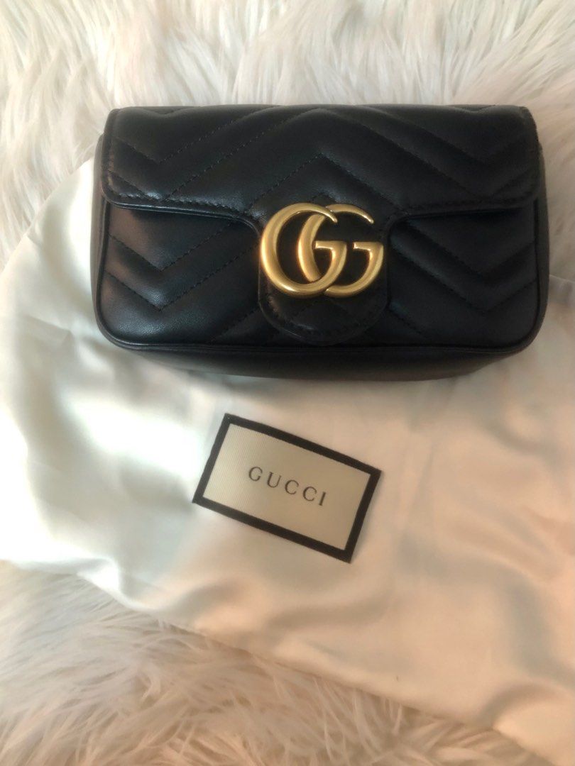 Gg marmont matelassé leather cheap wallet on a chain