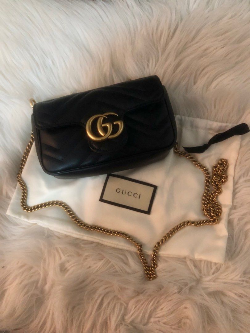 GUCCI MARMONT MATELASS LEATHER SUPER MINI BAG