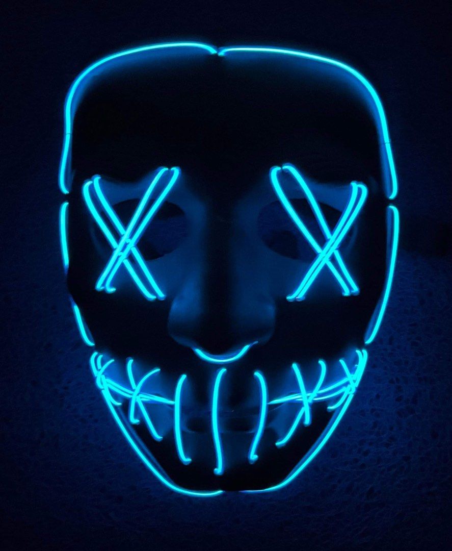 Neon LED Light Up Purge Mask (No COD) Blue