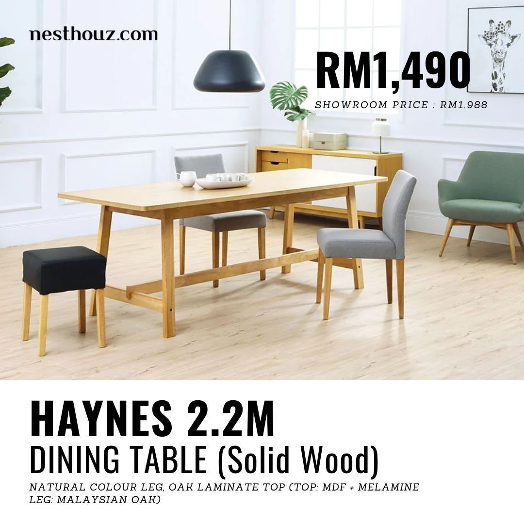 HAYNES 2.2M Dining Table (Table Only) Free delivery, Furniture & Home