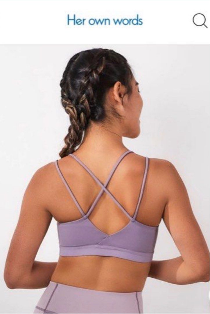 Her Own words SKIN FEEL LOW IMPACT SPORTS BRA, 女裝, 運動服裝- Carousell