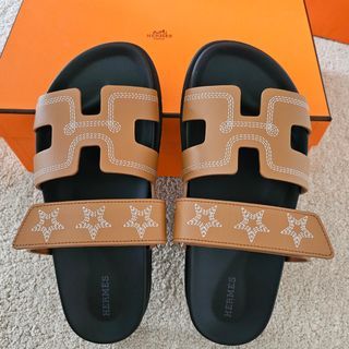 Hermes Oran Etoupe Sandals 39EU RJL1491