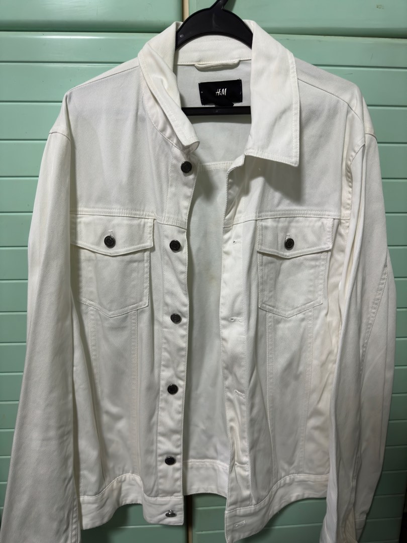 White denim jacket men top