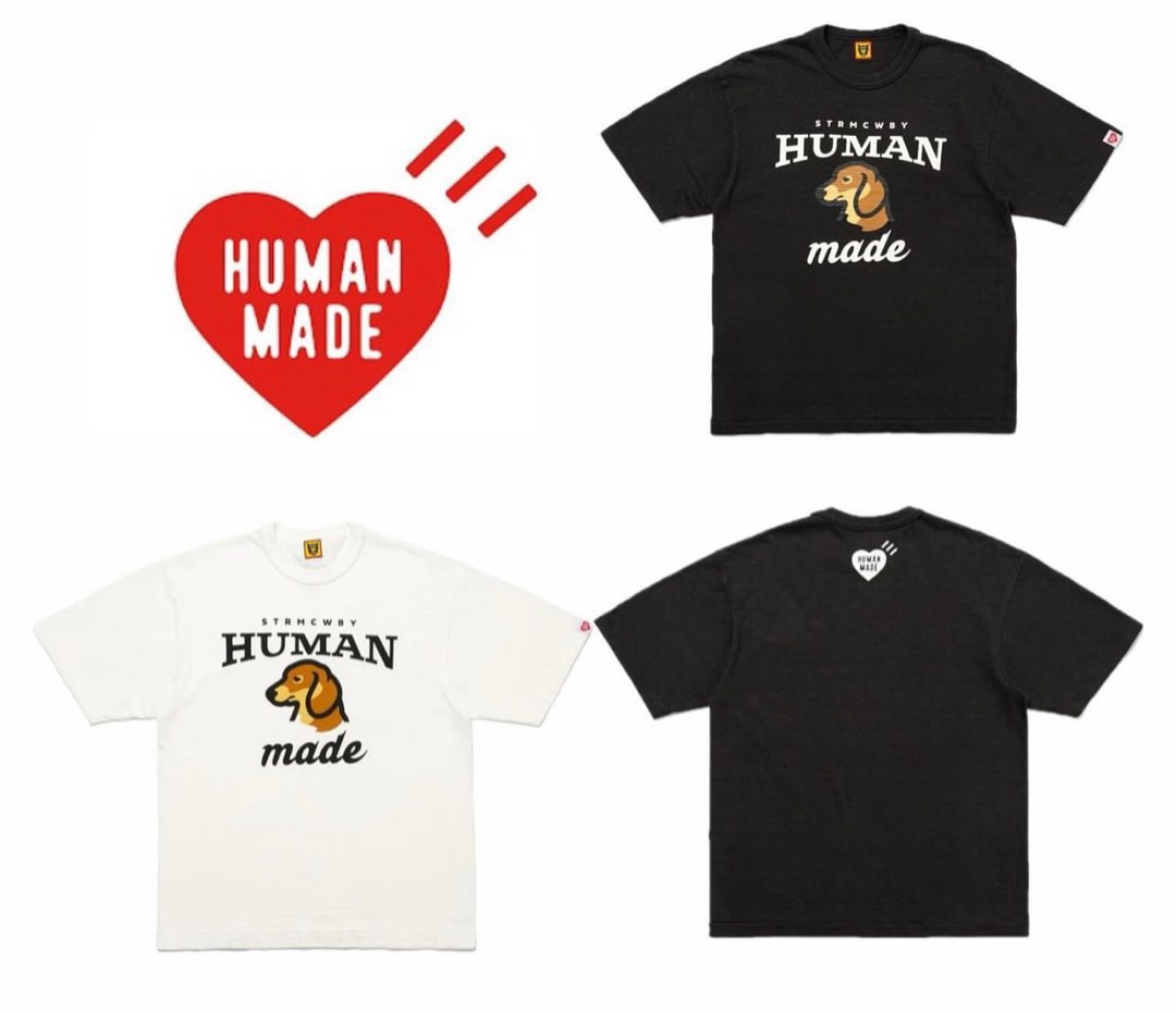 全新)Human Made 白色短袖Tee, 男裝, 上身及套裝, T-shirt、恤衫、有領