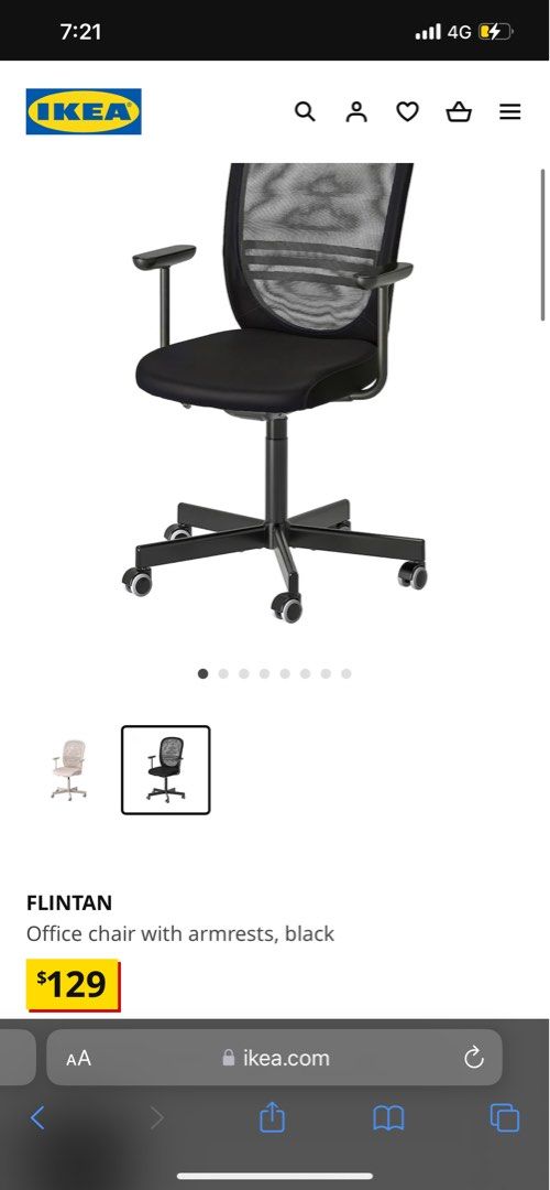 Ikea Flintan office chair with armrest