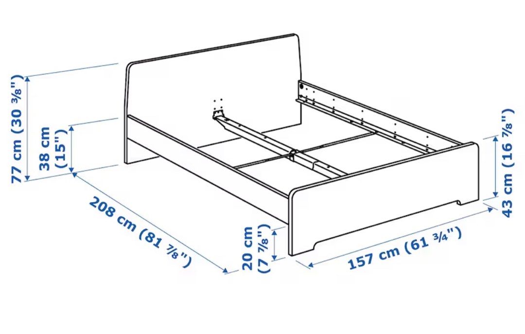 IKEA queen size bed frame, Furniture & Home Living, Furniture, Bed