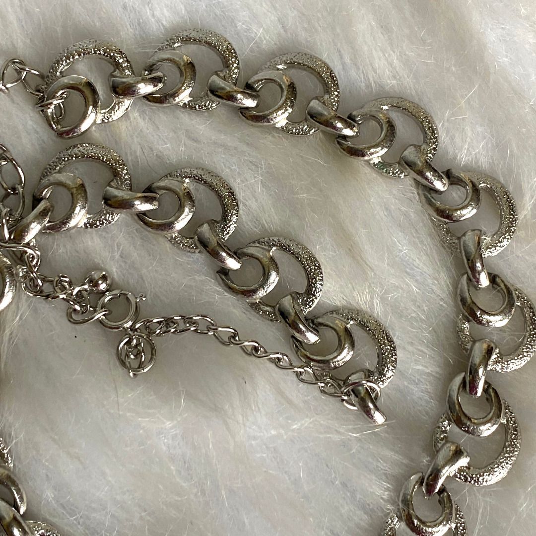 Japan Vintage Silver Tone Chain Link Necklace, Women's Fashion, Jewelry ...
