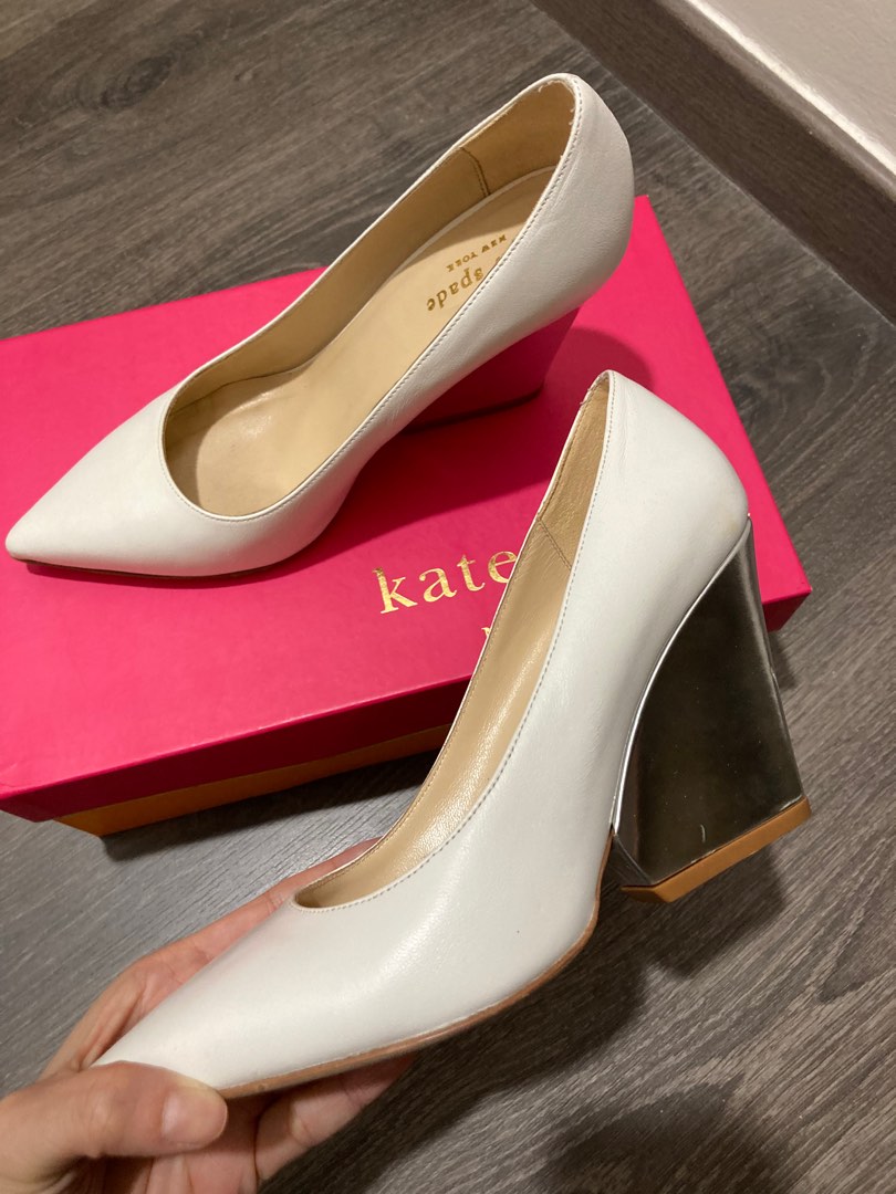 Kate spade sales white heels