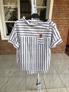 Kemeja Lengan Pendek Salur