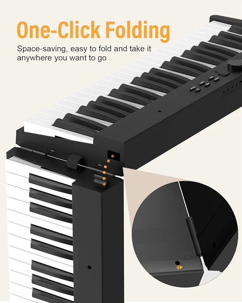 KONIX Digital Piano PJ88C Full Set with Stand 88 Keys Semi-weighted ...