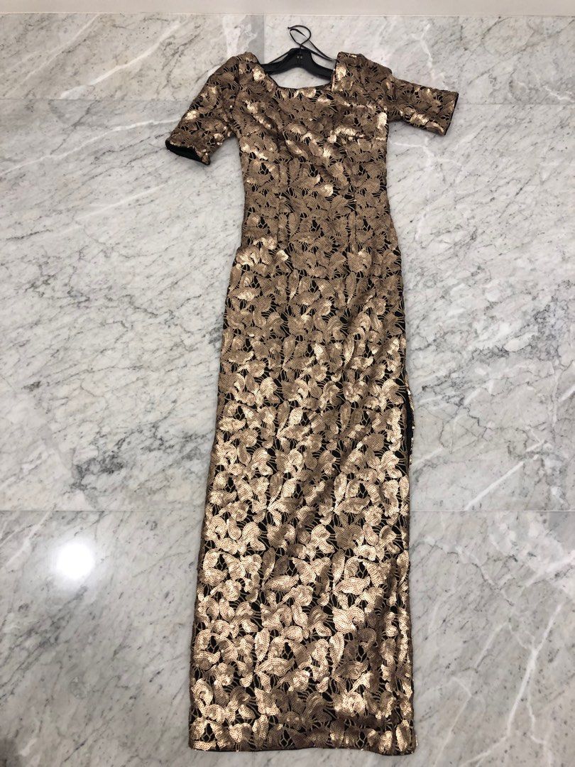 slim fit dress slacks LAUNDRY One Shoulder Long Dress w/ Tags main image 1