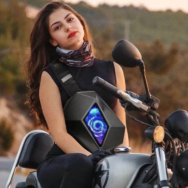 LED DIY Smart Backpack Devil s Eye Travel Bag Bluetooth Waterproof Hard Shell Cool Motorcycle Riding Led Knight Backpacks Luxury Bags Wallets on Carousell