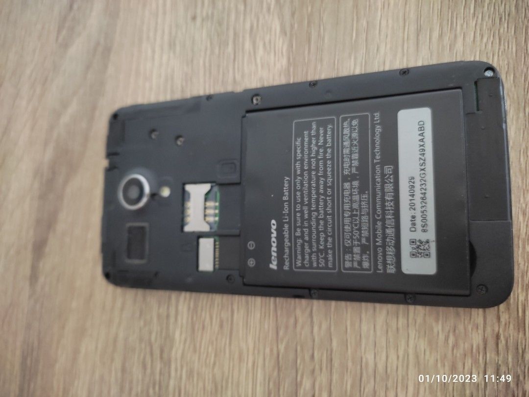 Lenovo for Parts Out (Category: Android Others) located in Quezon City. Submitted by mariatqc (Listing ID 1257888041, Image 3). Description: Lenovo phone for parts out Doesn't turn on and doesn't charge. Not sure if it is a battery problem. Light scratches only. LCD and case are intact. Not used it for a long time..