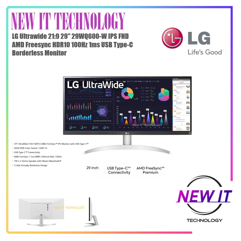 LG 29WQ600W 29 inch UltraWide FHD HDR10 IPS Monitor 