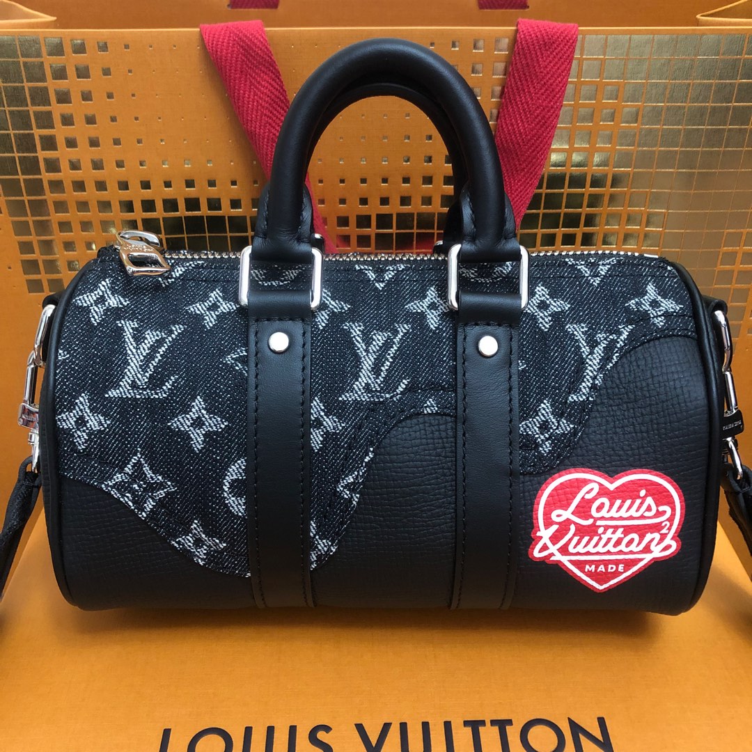Louis Vuitton x Nigo Keepall XS Monogram Black in Denim/Leather