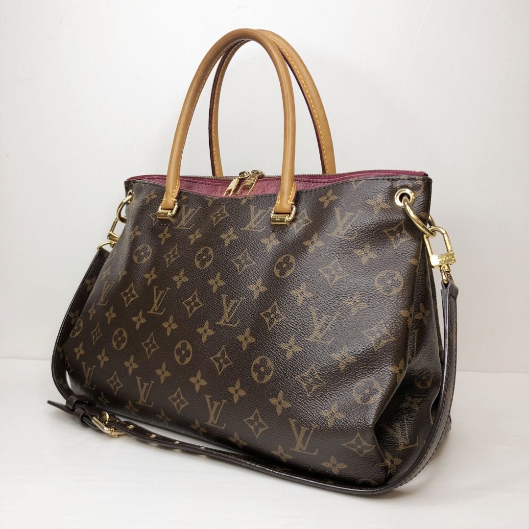 LOUIS VUITTON Monogram Pallas MM Aurore Tote Handbag with Shoulder