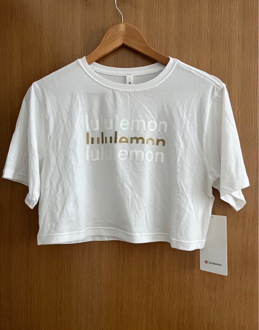 Lululemon Cortes Crop T-Shirt *Logo - Black - lulu fanatics
