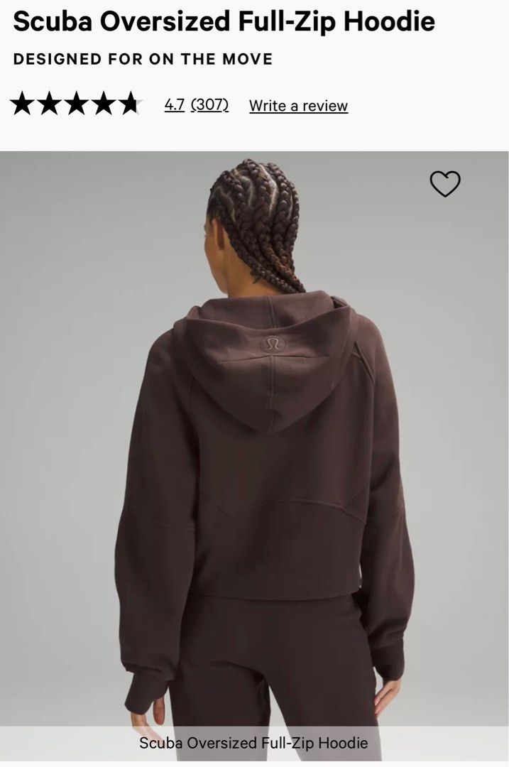 Lululemon Scuba Oversized Full Zip Hoodie, Women's Fashion, Activewear on  Carousell