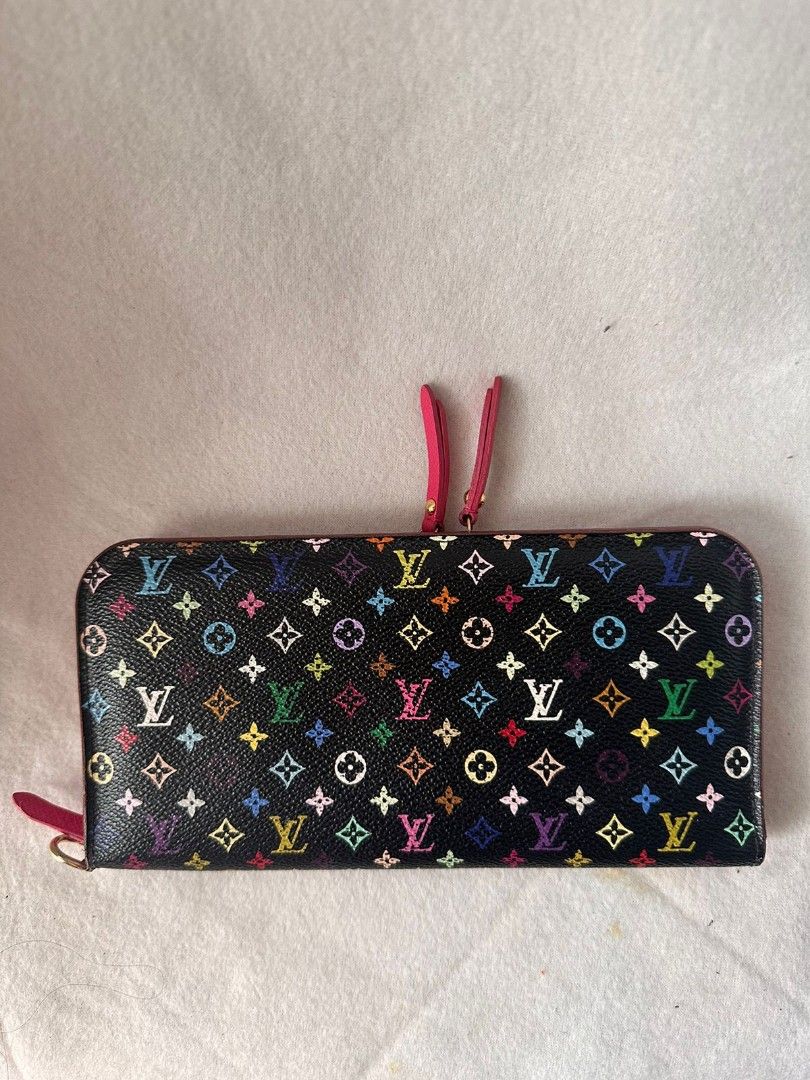 Louis Vuitton Monogram Multicolor Insolite Wallet Black Lime Green