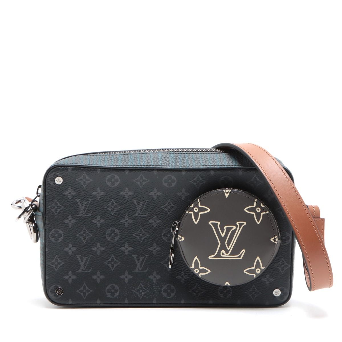 Black Louis Vuitton Monogram Eclipse Volga Crossbody Bag