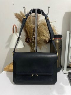 Marni Mini Trunk Soft Leather Shoulder Bag In Everest