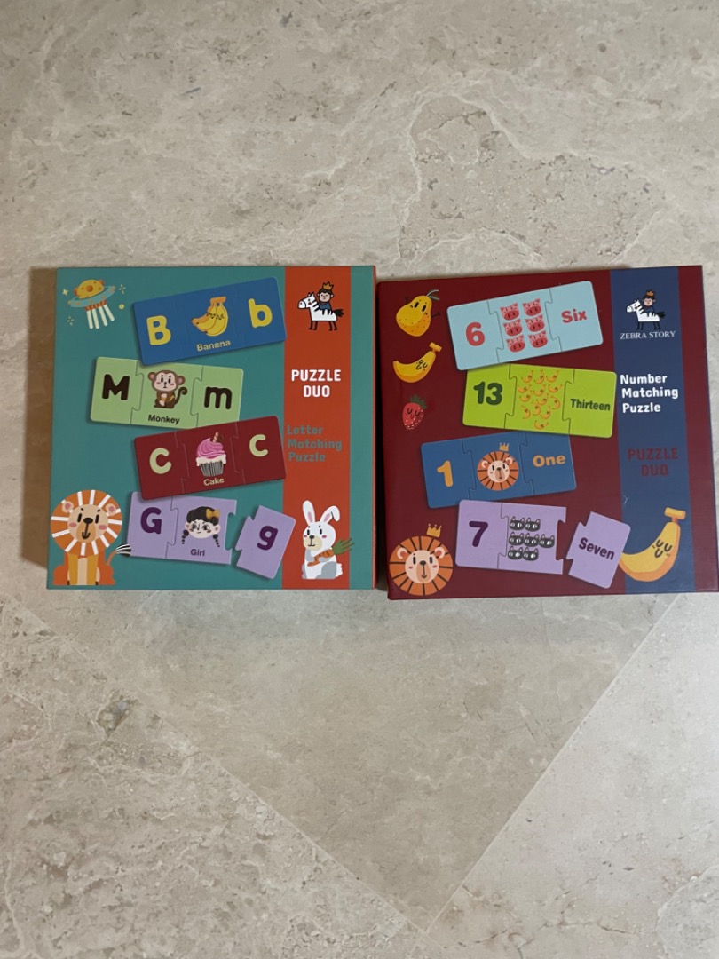 Matching puzzle kids Alphabet and Numbers, Hobbies & Toys, Toys & Games