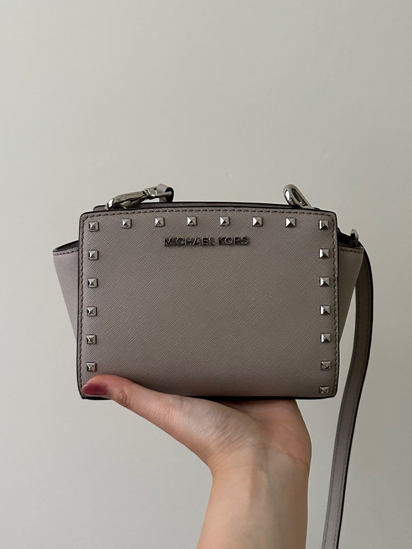 Michael kors 2025 grey studded bag