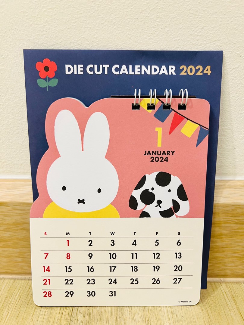 Miffy Die Cut Desk Calendar 2024, Made in Japan, Hobbies & Toys