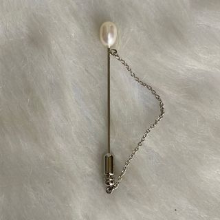 Japan Vintage Silver Tone Pearl Pin Brooch