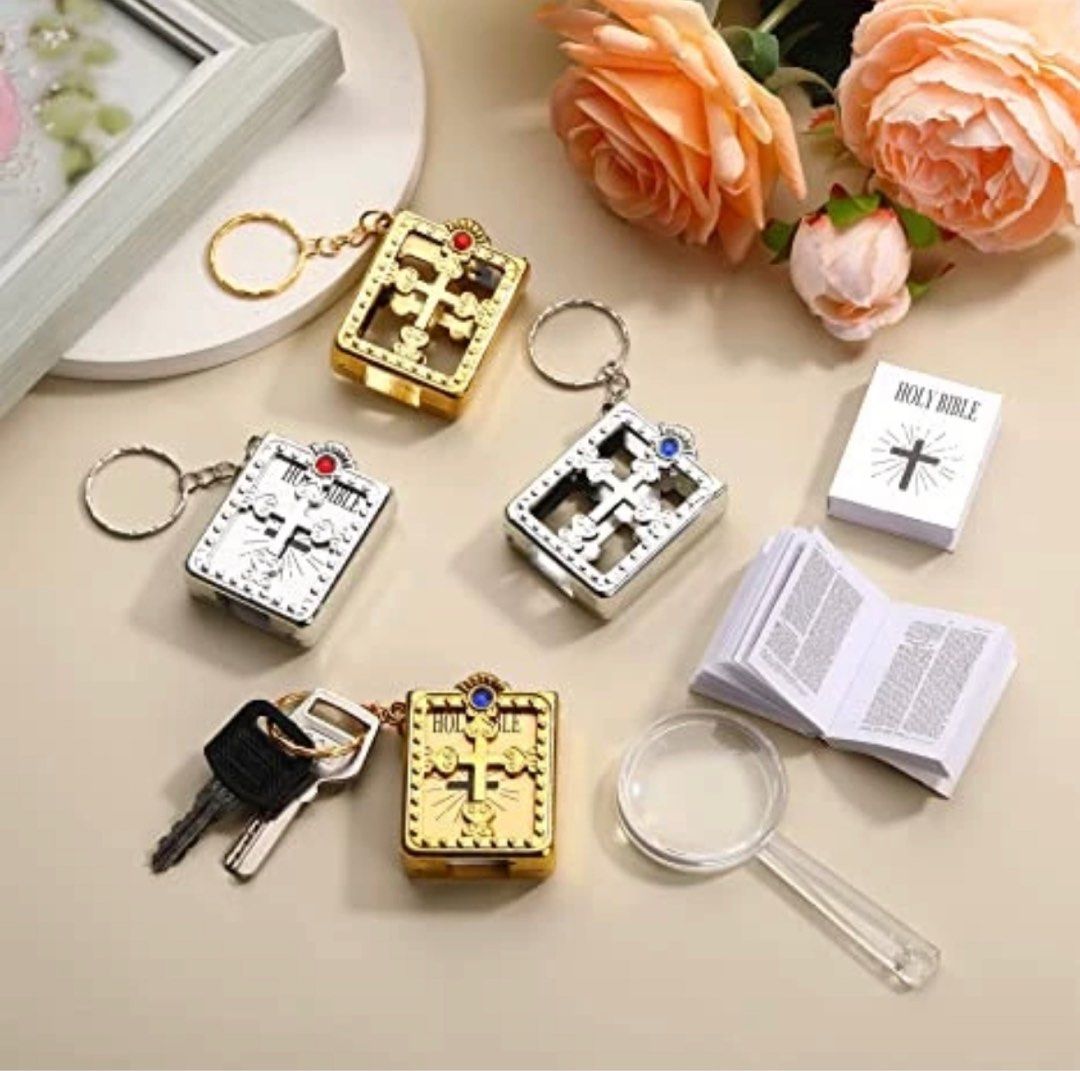 Miniature bible keychain on sale