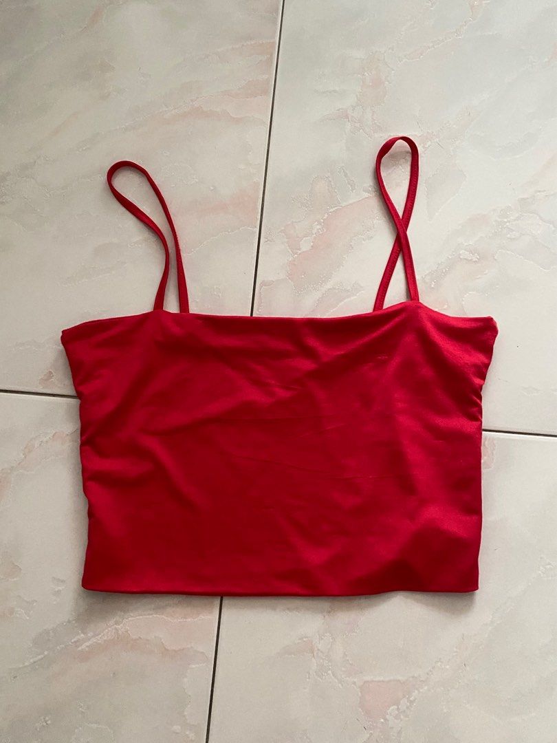 Red spaghetti tank top best sale