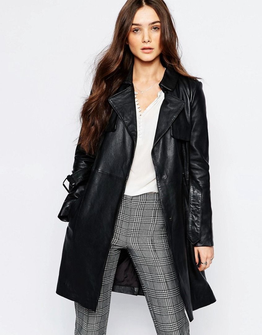 Real discount leather coat
