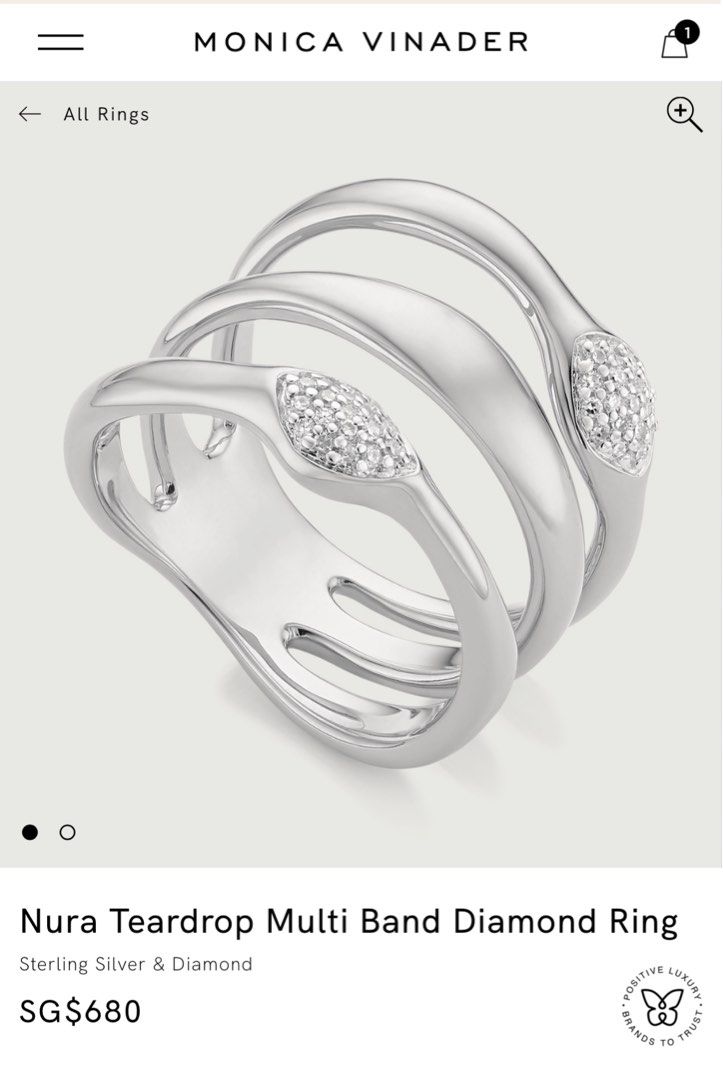 Nura top teardrop ring
