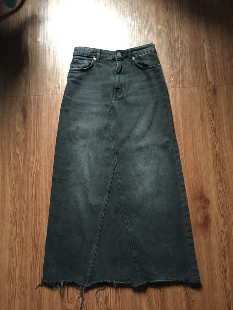 Monki a line denim cheap skirt