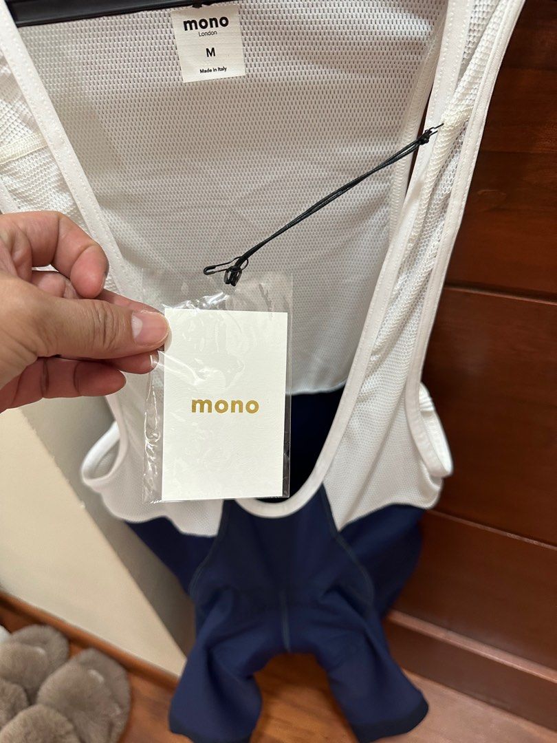 Mono Bibset and Jersey Made in Italy (Category: Bicycles) located in Manila. Submitted by jaevien.co (Listing ID 1257896807, Image 3). Description: See actual photos Made in Italy Mono Cycling Bibset and Jersey Brandnew 2pcs Jersey - Large 1pc Bib - Medium Fits like Rapha Medium Selling as bundled Original price around P24K.