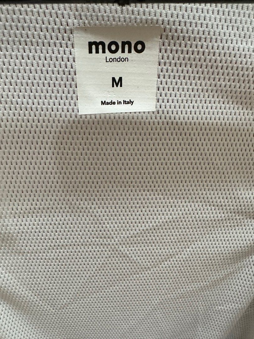 Mono Bibset and Jersey Made in Italy (Category: Bicycles) located in Manila. Submitted by jaevien.co (Listing ID 1257896807, Image 2). Description: See actual photos Made in Italy Mono Cycling Bibset and Jersey Brandnew 2pcs Jersey - Large 1pc Bib - Medium Fits like Rapha Medium Selling as bundled Original price around P24K.