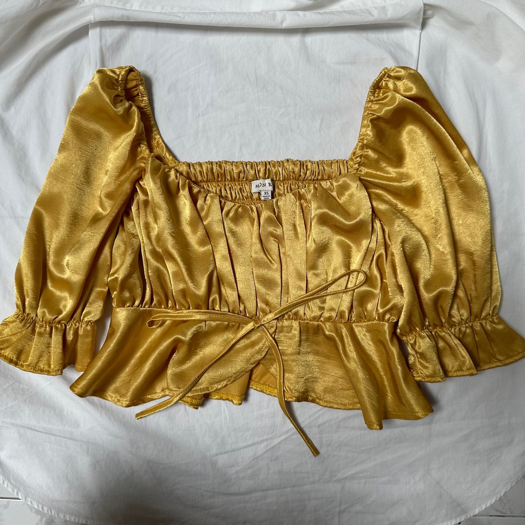 Satin milkmaid top clearance