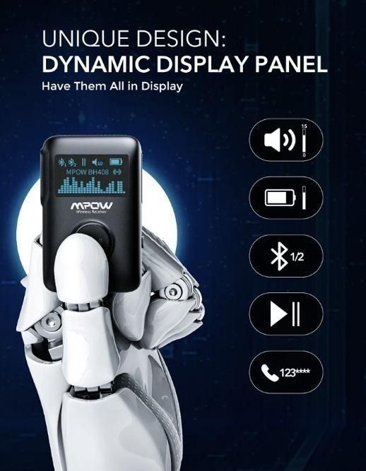 Mpow BH408A Bluetooth Receiver with Display Screen, Audio, Portable Audio Accessories on Carousell