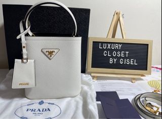Prada Cream Saffiano Leather Small Panier Bag Prada | The Luxury Closet