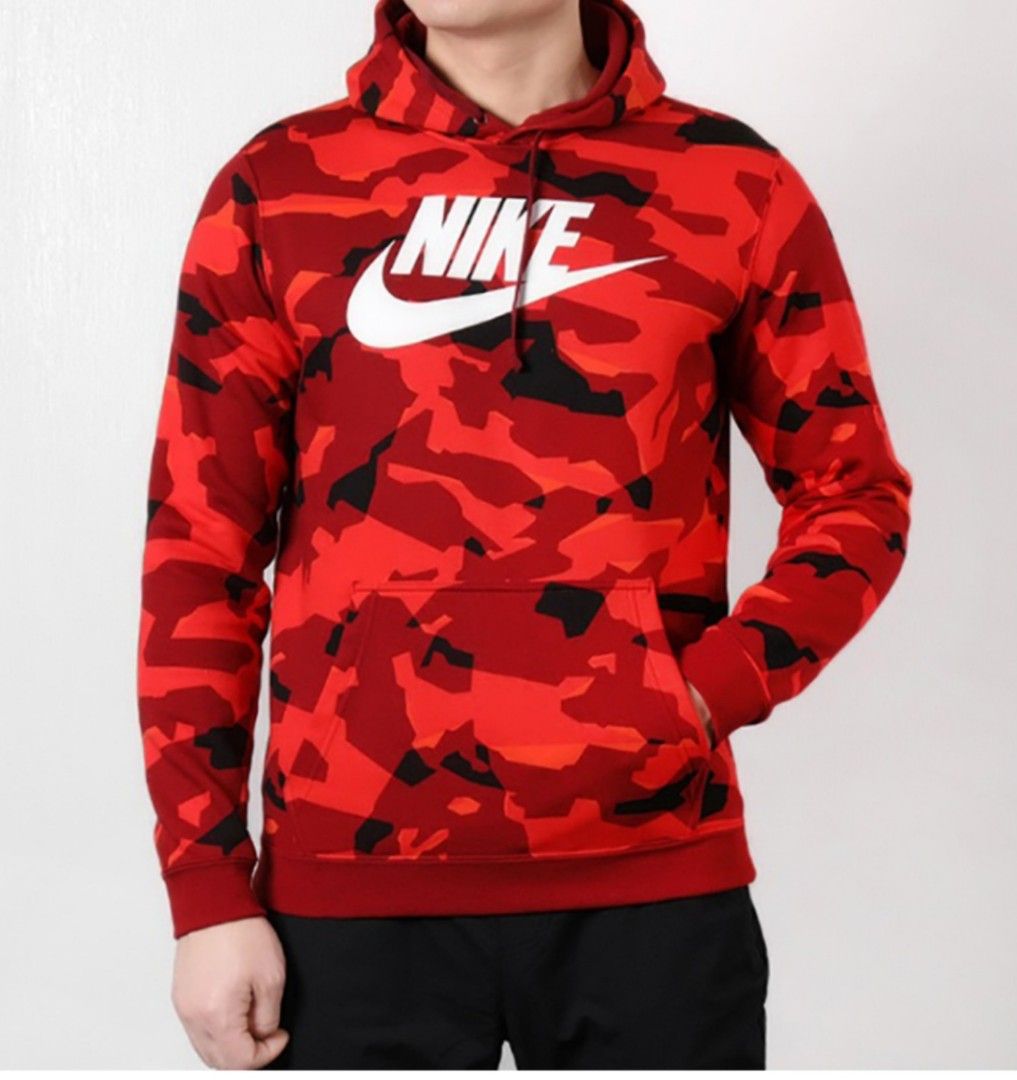 Nike camo hotsell hoodie red