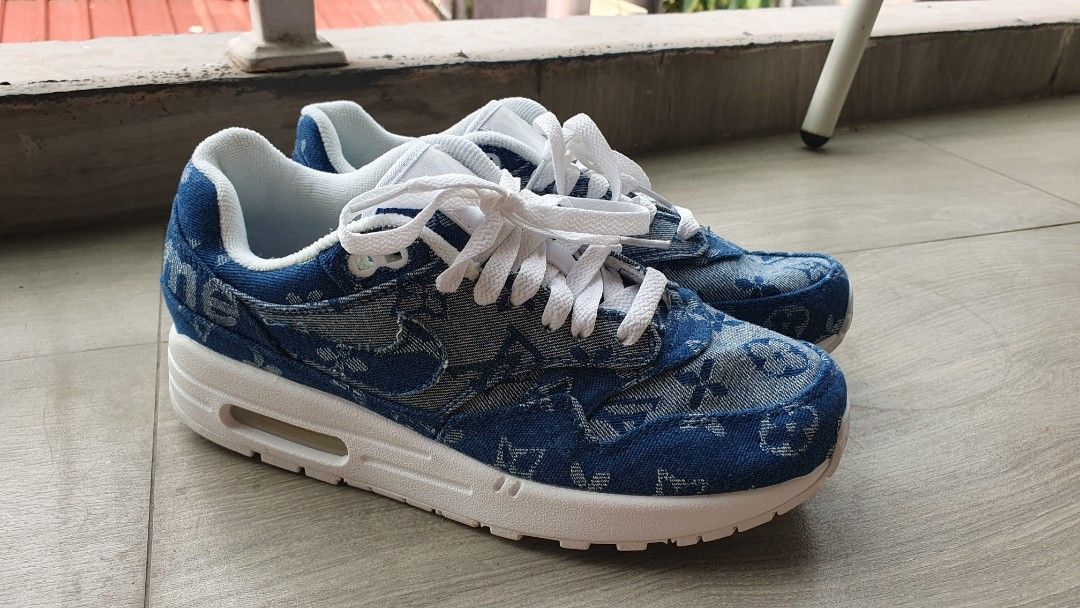 Nike Air Max 1 Louis Vuitton x Supreme Fesyen Wanita Sepatu di